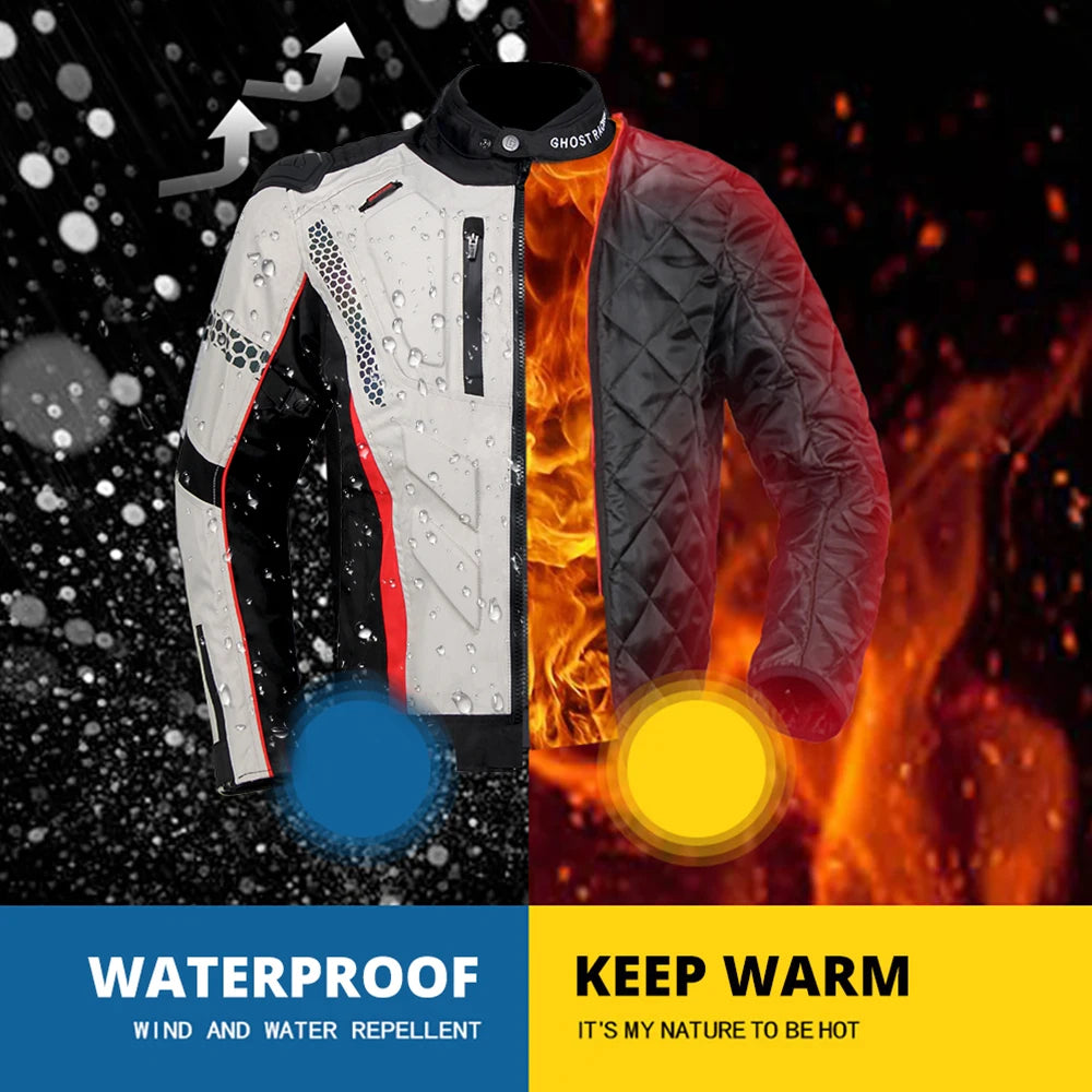 Motorcycle Jacket and Pants Suit Set Waterproof Windproof Protective Riding Gear for All Seasons Touring and Commute