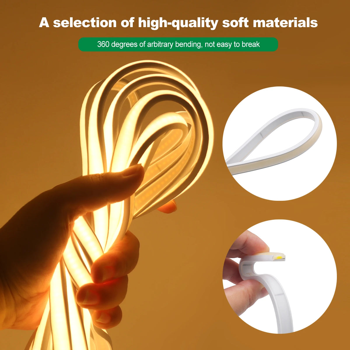 Waterproof COB Neon Led Strip Light 12V 24V 320LEDs/m Linear Lighting IP67 Flexible Ribbon RA90 High Density Home Garden Decor