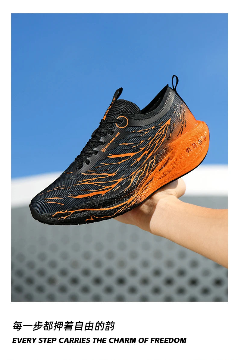 Fluorescence Running Shoes CarbonBoard Marathon Men Sports Breathable Women's Comfortable Athletic Sneakers Soft Wear Resistant