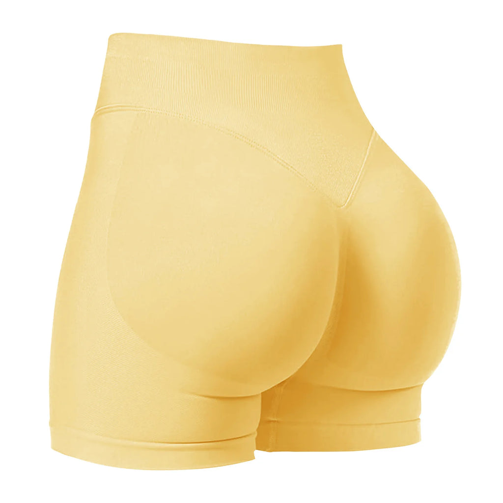 Women Seamless Yoga Leggings Summer Fitness High Waist Gym Shorts Scrunch Shorts Booty High Stretch Running Bike Pants