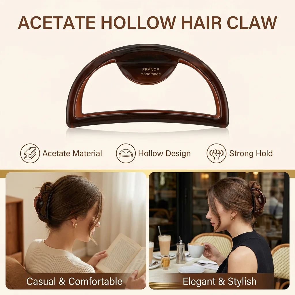 Women's Hair Claw Clips European And American Hair Accessories Hollow Hair Claw Clip Acetic Acid Grip Large Meatball Hair Claw