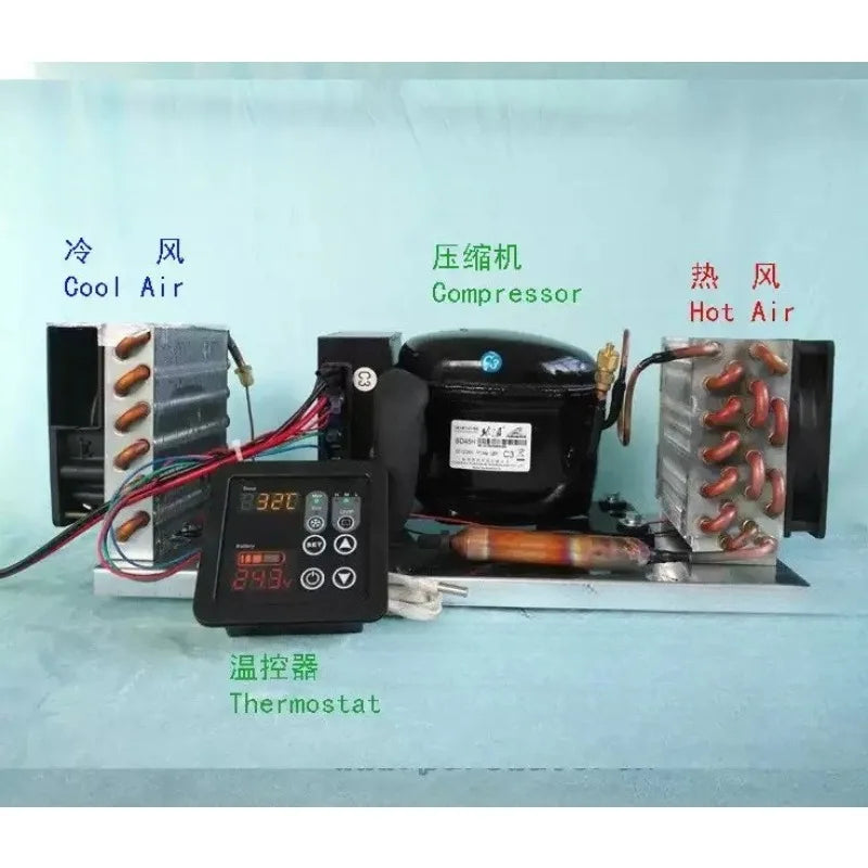 12V 24V Mini Integrated Cooling Air Conditioner Unit Micro Temperature Control Portable Refrigeration Compressor Assembly