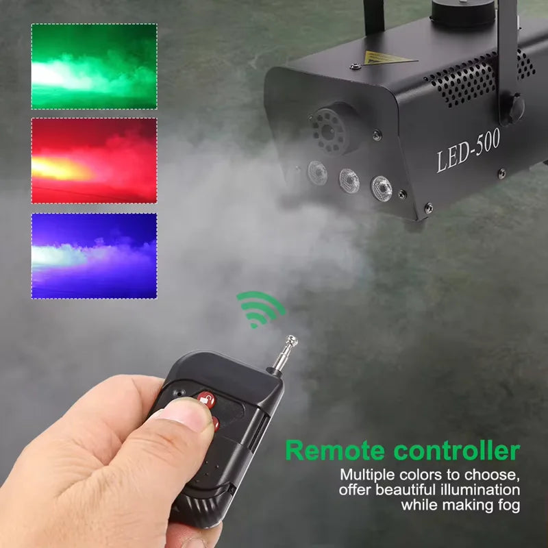 500W Remote Control Fog Machine & LED RGB 3in1 Effect Light Stage Show Led Smoke Machine Disco KTV DJ Party Club Bar Event Show
