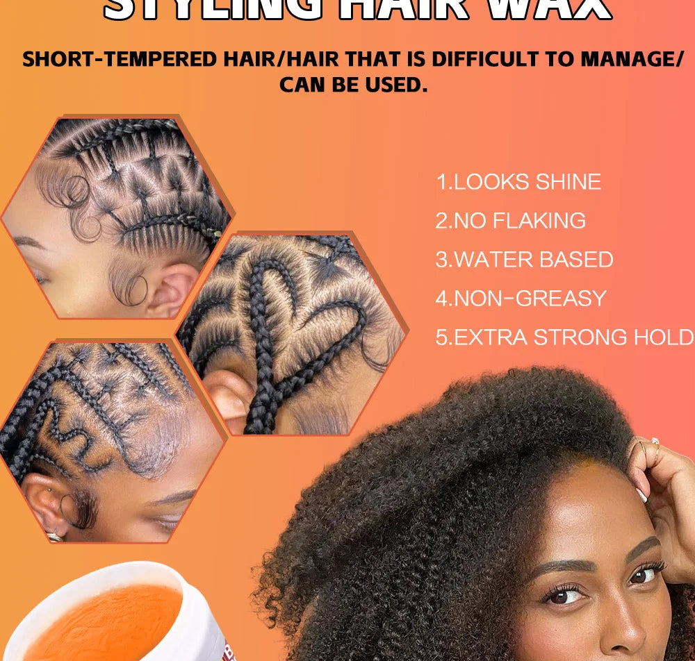 Hair Wax for Styling, Strong Hold, Moisturizing Light Scent, Retro Look, Hair Grooming Product