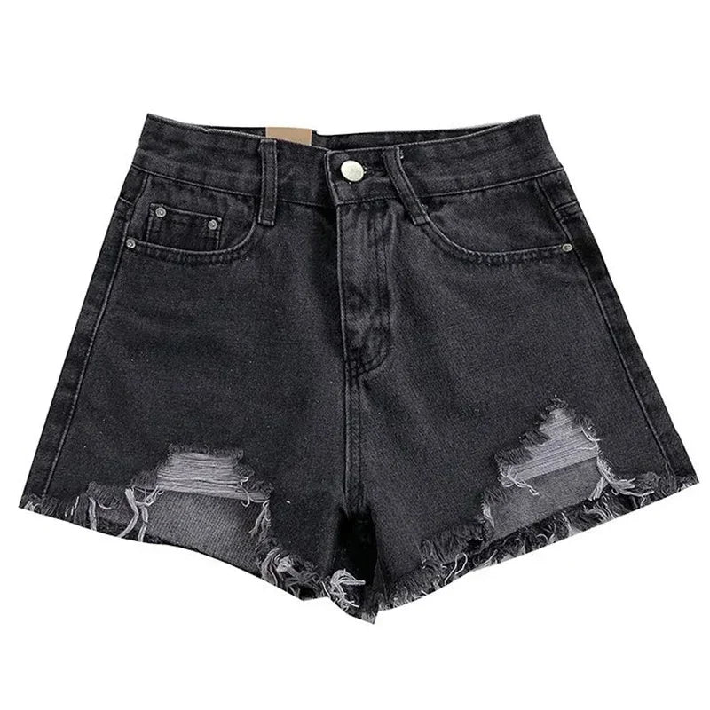 Summer Hot Sale Girls Fashion Denim Shorts Lady Chic Sexy Mini Pants Women Raw Edge High Waist A-line Short Jeans