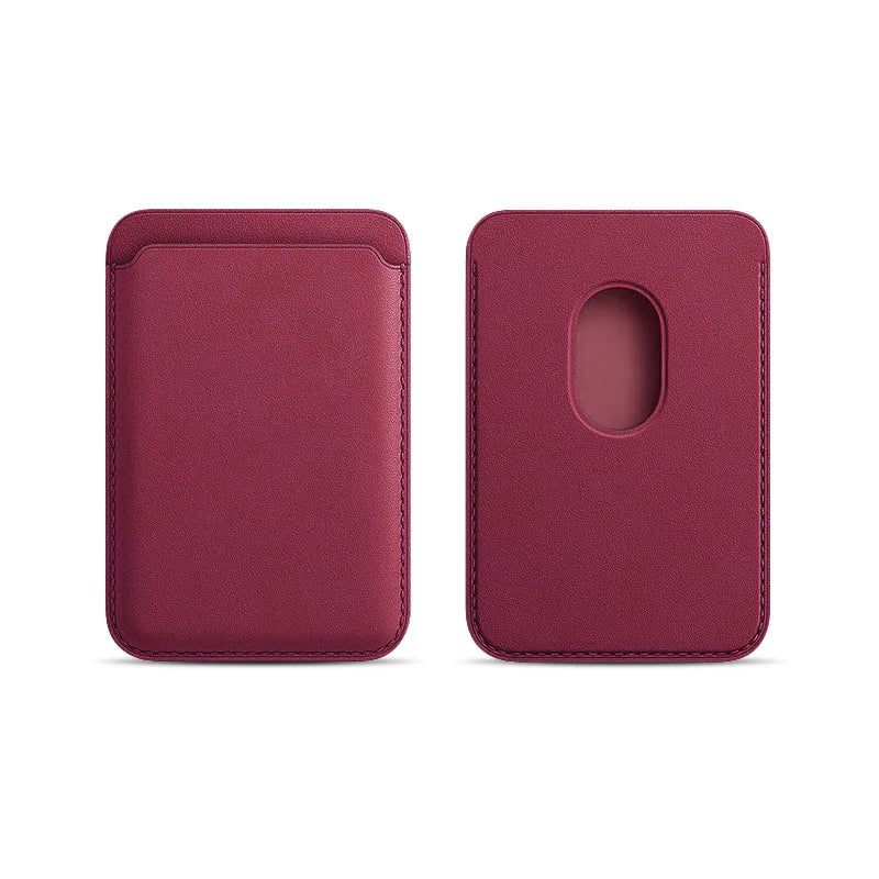 Magnetic Card Holder Leather PU Card Sleeve ID Card Holder Mobile Phone Back Sticker Bag For Magsafe iPhone 17 Card Holder Cover