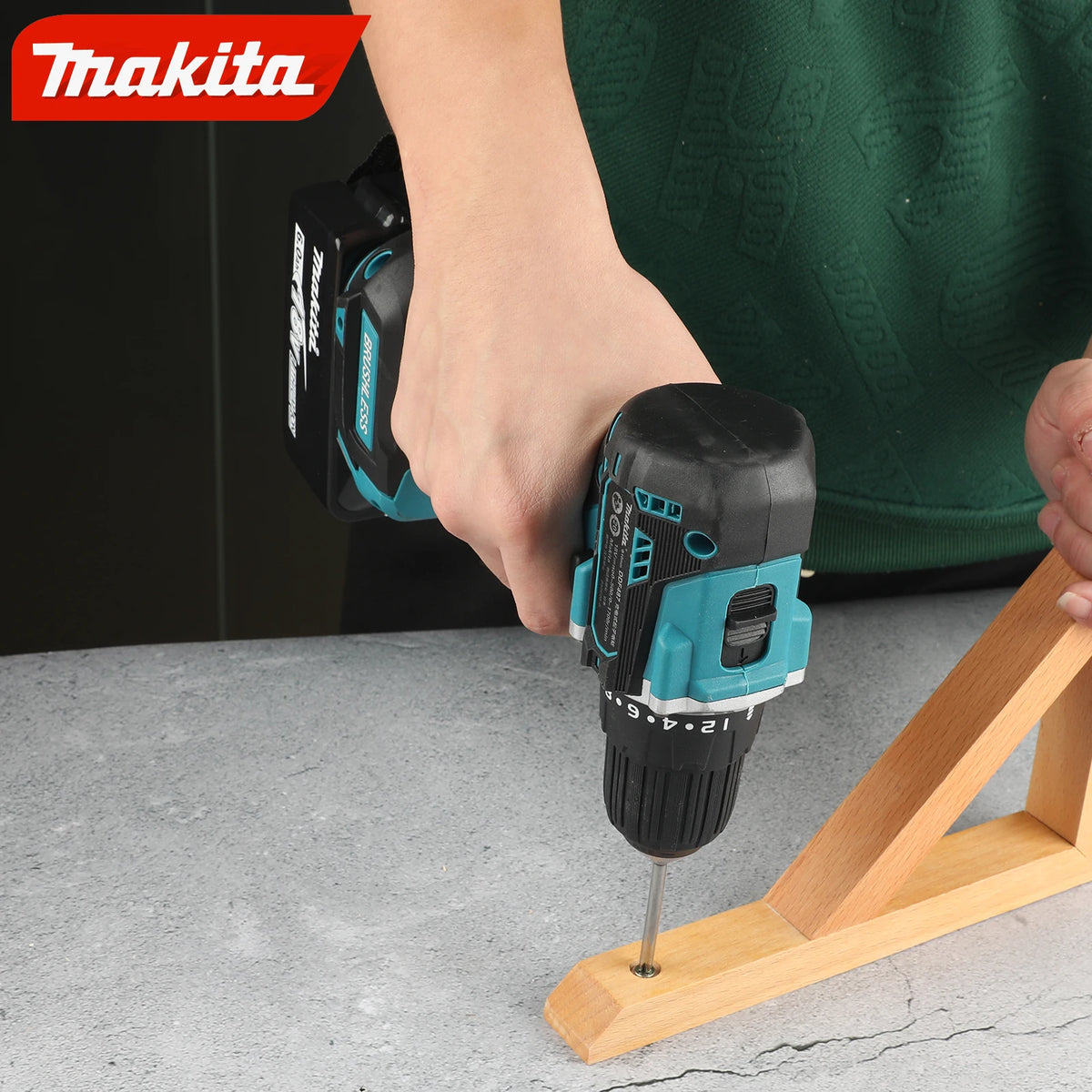 Makita DDF487 18V Brushless Screwdriver Electric Drill Impact Drill of Decoration Team Power Tools for Makita 18V Battery,10mm