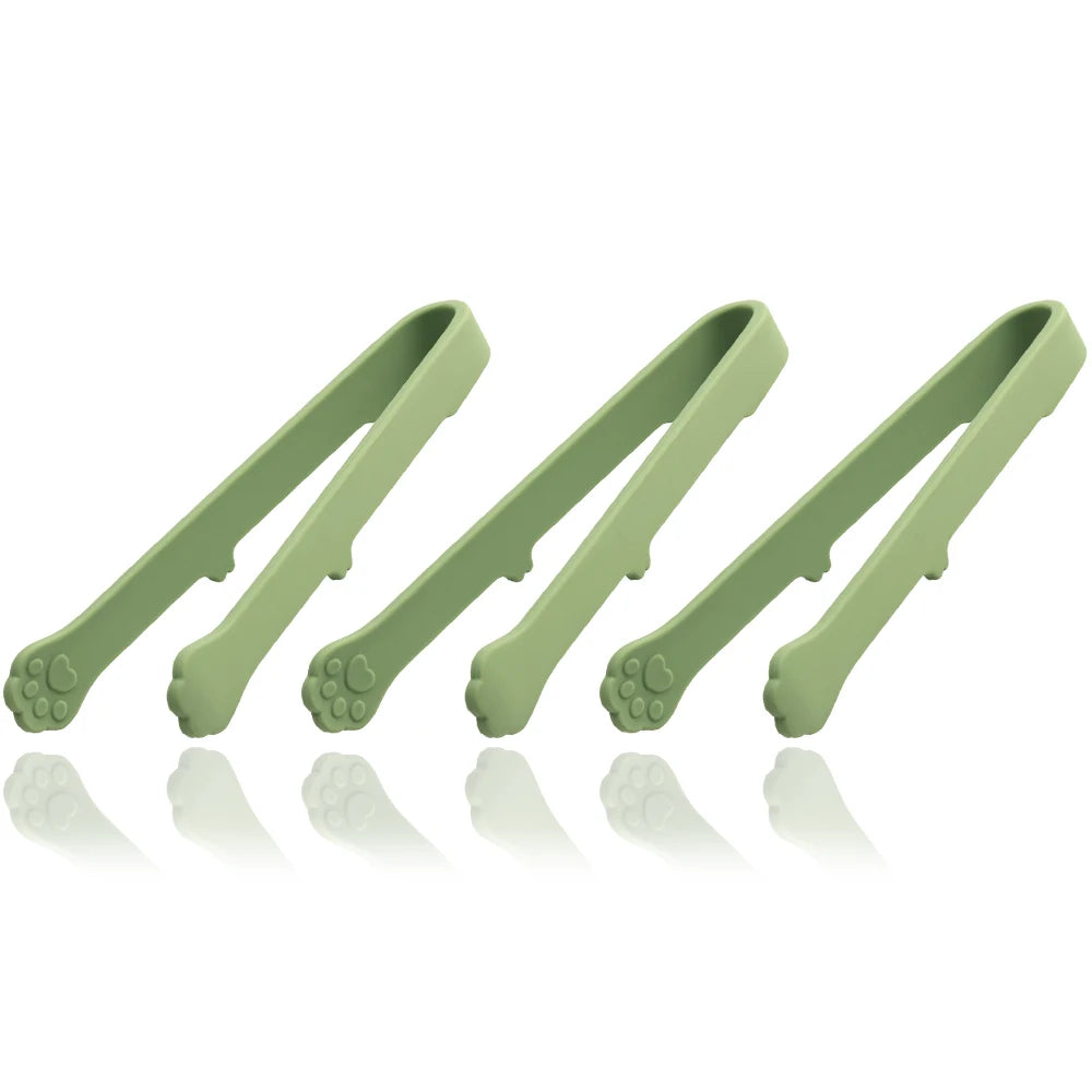 3Pcs Coffee Sugar Clip Silicone Anti-skid Ice Tongs Cat Paw Shape Food Cake Clamp Kitchen Gadgets Bar Buffet Tools Tweezer