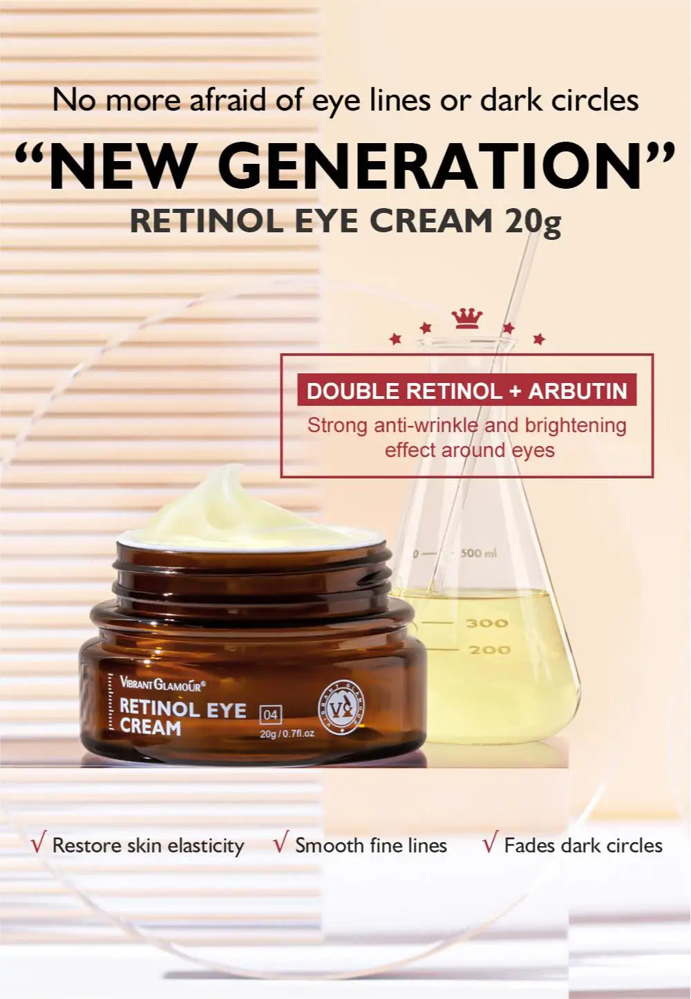 VIBRANT GLAMOUR Retinol Set Face Cream+Facial Serum+Eye Serum +Eye Cream 4pcs