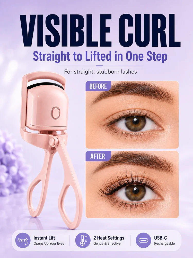 Rechargeable Eyelash Curler For Women Electric Heated Lash Curler Portable Eyelash Styling Makeup Tool