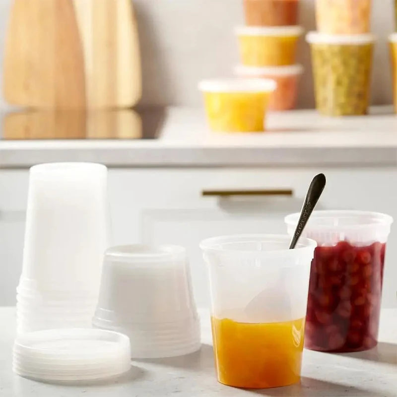 10Pcs Food Storage Box With Lid Clear Food Grade BPA-Free Freezer Microwave Safe Meal Prep Deli Takeaway Food Packing Container
