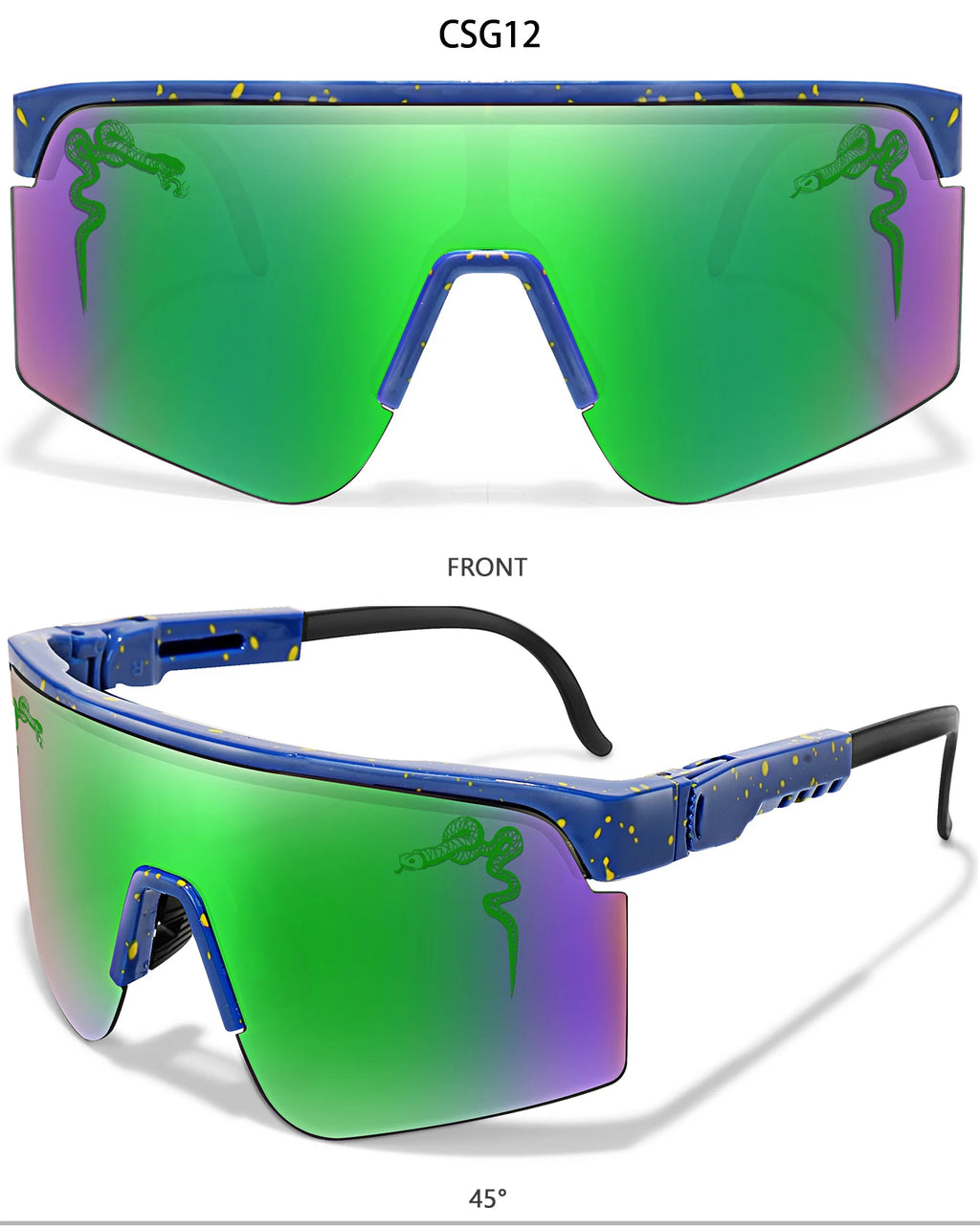 Men's Fashion Large Frame Cycling Sunglasses Fashionable Goggles with Random Dot Decoration for Outdoor Sports Hiking Fishing