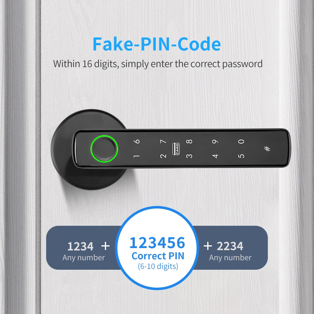 Tuya Smart Door Lock Bluetooth Fingerprint Recognition Electronic Lock Smart Life Home Automation System Supports Hotel Office