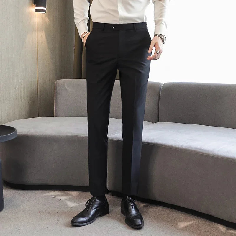 Royal Blue Men Suit Pants, Business Office Trousers, White Black Red Pantalones Hombre Wedding Party Dress Pant, Asian Size