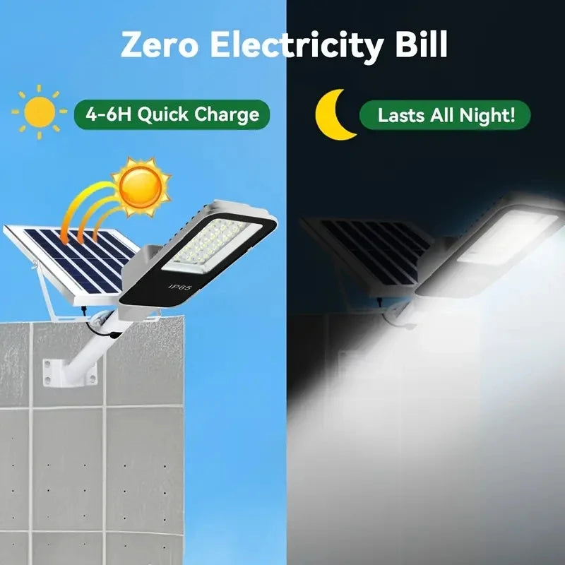Solar street light Waterproof LED 6500k Solar Light Backyard Street Lamps with remoto control garden Security Flood Lighting