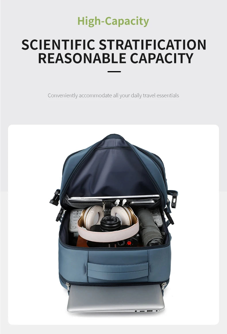 Large Travel Backpack for Women Men Cabin Bag Multifunctional Airplane Waterproof Backpack with USB Charging Anti-Theft Backpack