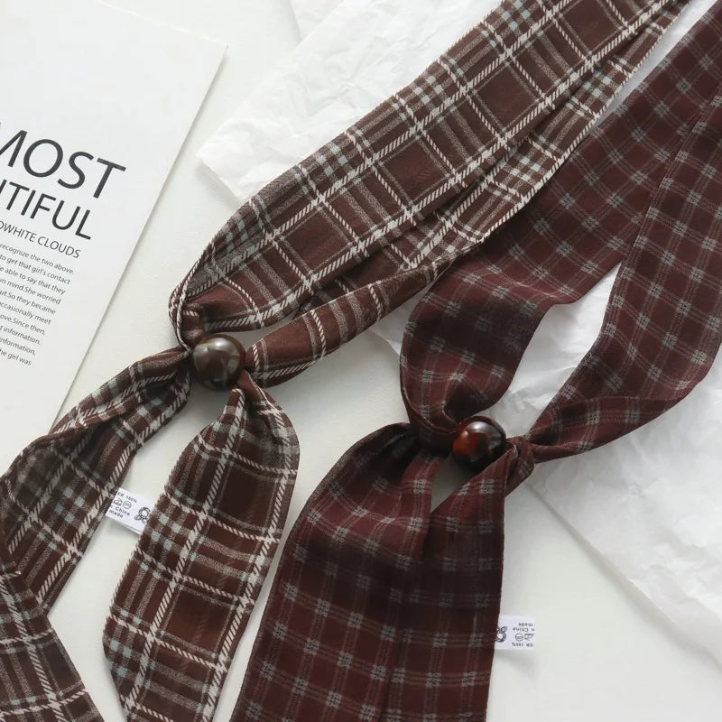 Retro Maillard Brown Floral Scarf Fashionable Old Money Style Light Luxury High-Grade Temperament Small Square Towel Lazy Scarf