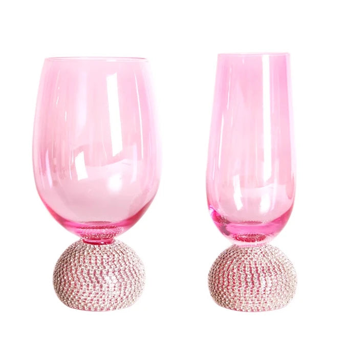 Fairy wine glasses pink diamond whisky glasses decorated with goblets red wine glasses wine glasses