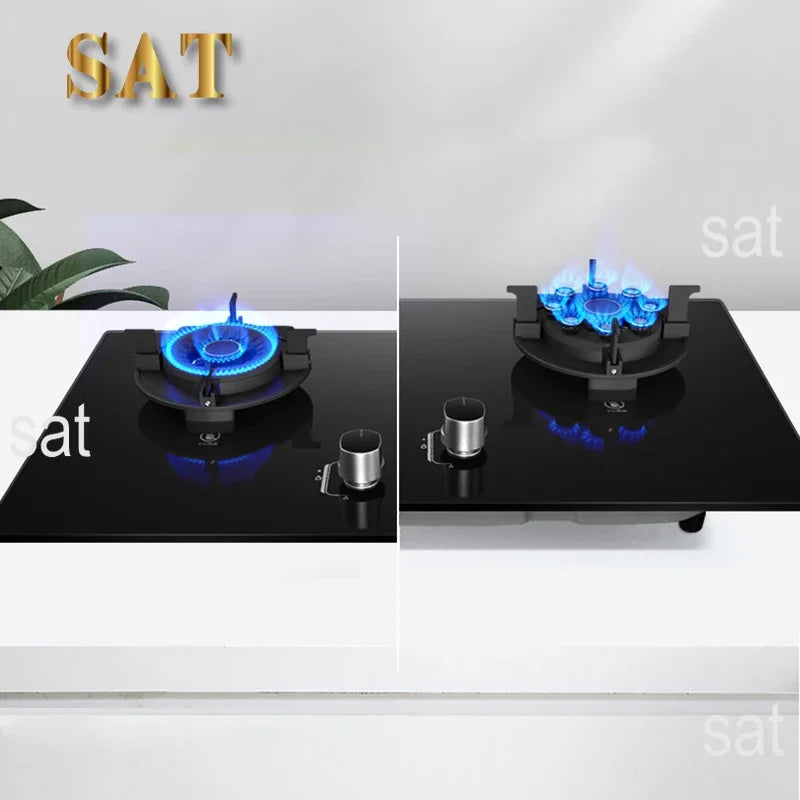 Household kitchen full air intake strong fire natural gas stove dual stove household energy-saving and gas saving gas stove