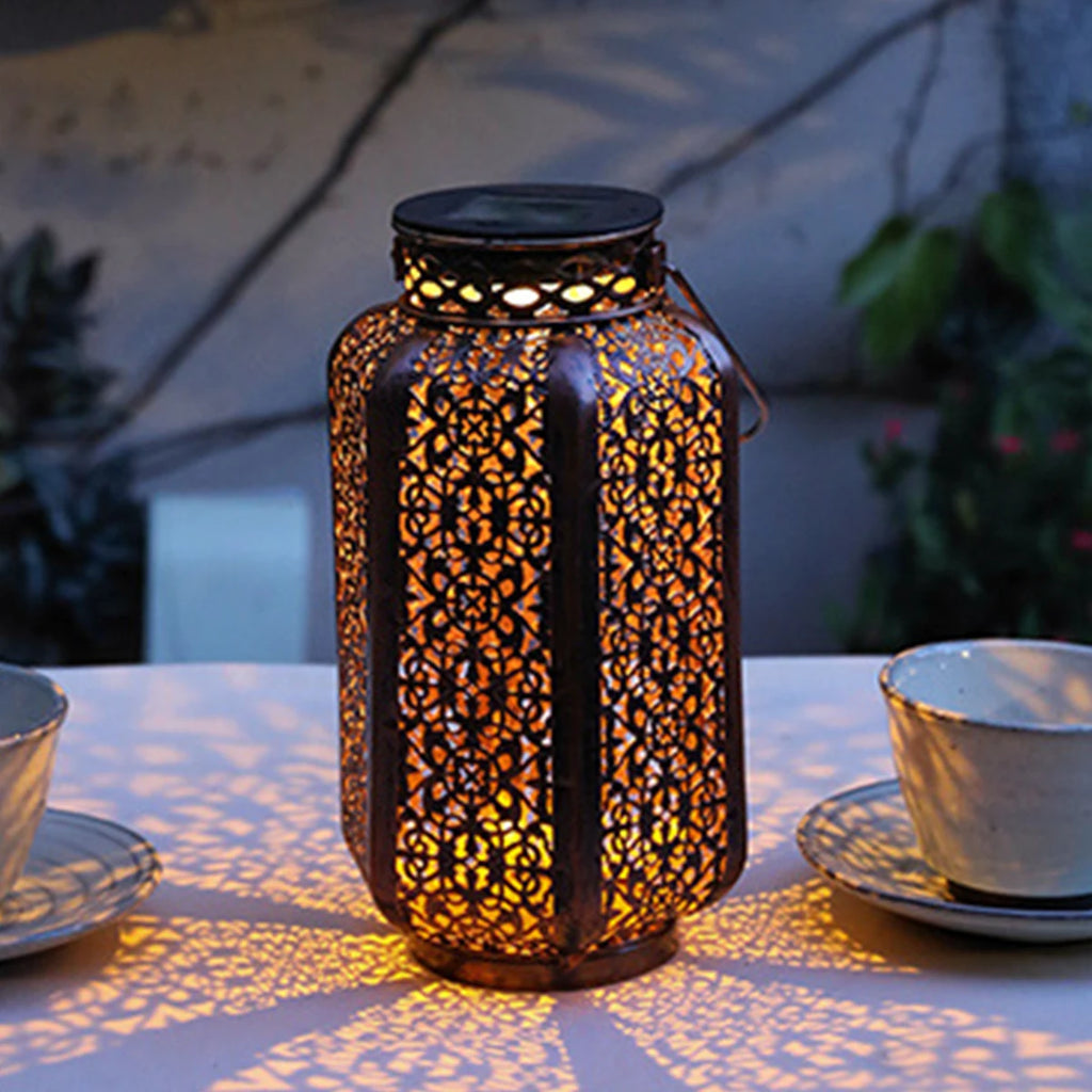 Led Solar Light Outdoor Solar Hanging Lantern Retro Iron Art Garden Decorative Pathway Lamp Stairs Lights Home Christmas Decor