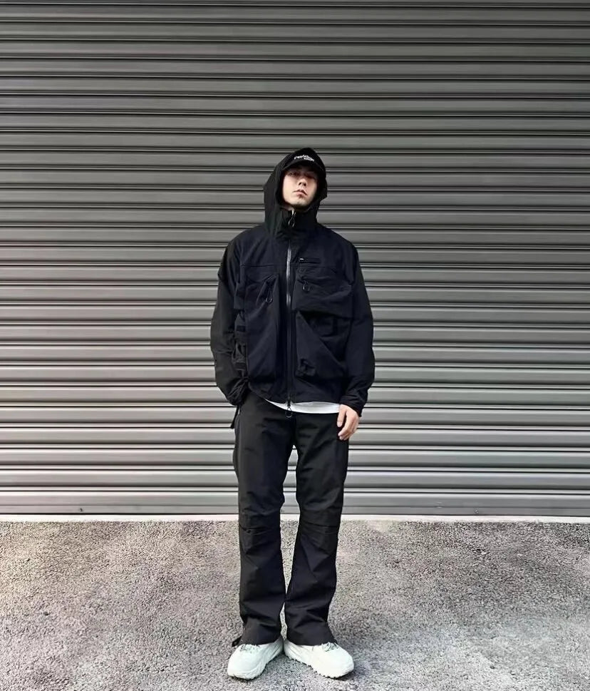 COMFY Japanese CMF Multi Pocket Outdoor Functional Coat Waterproof Men's and Women's Hooded Jacket