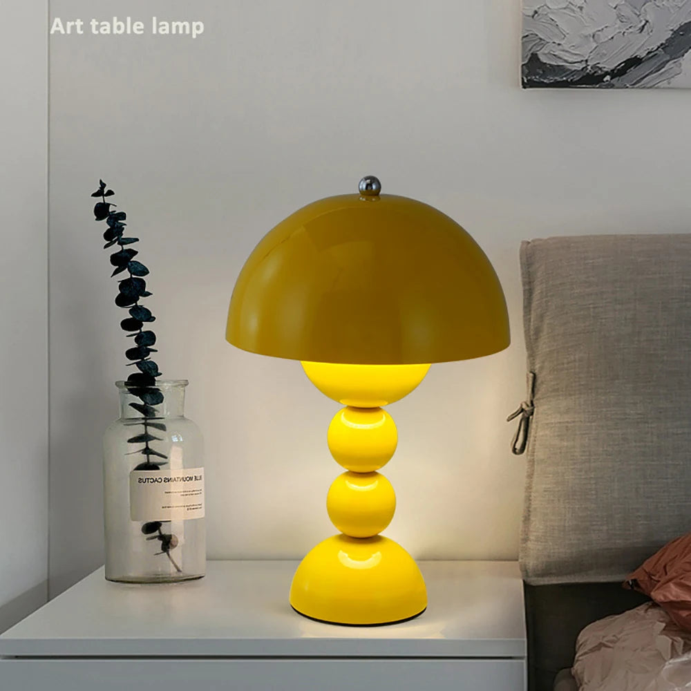 LED Flower Bud Desk Lamp Charging Touch Switch Room Decoration Bedroom Mushroom Lamp Restaurant Atmosphere Lamp