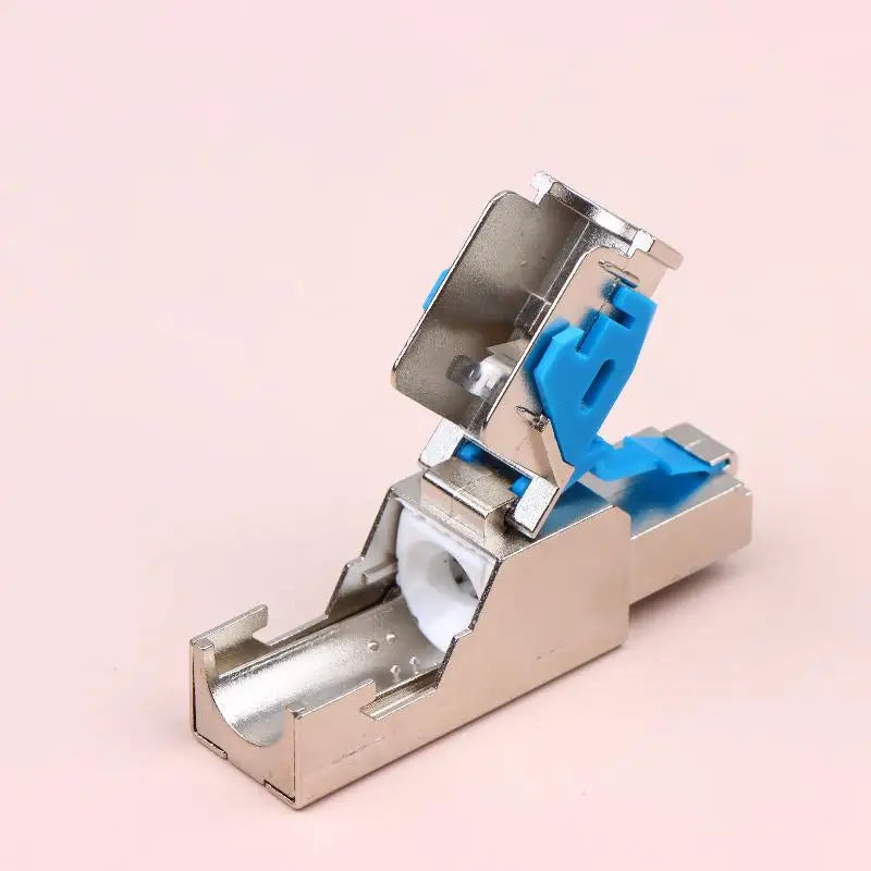 Metal RJ45 Cat8 Connector - 2000MHz 40Gbps Shielded Ethernet Plug for 22-24AWG LAN Cables, Easy Termination, Reusable ﻿