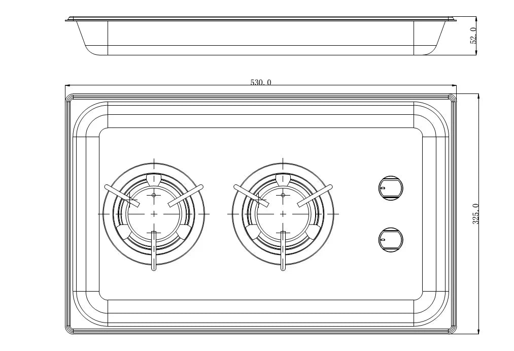 RV gas stove RV accessories with glass cover Yacht gas stove GR-902