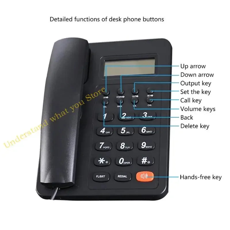 J60A Landline Phone KX-T2016 Caller Display Corded Telephone Support for Home Office
