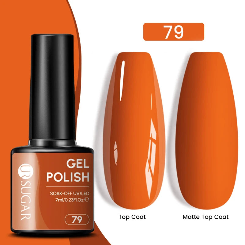 UR SUGAR 7ML Valentine’s Day Gel Nail Polish 107 Colors Classic Black Red Glitter Semi Permanent Autumn Soak Off UV Gel Varnish