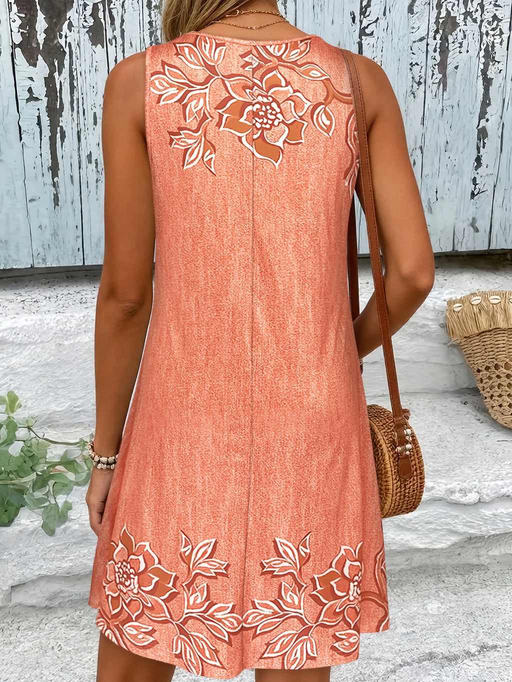 Women's Off-Shoulder Dress, Floral Embroidery, Sleeveless, Casual Spring & Summer Wear