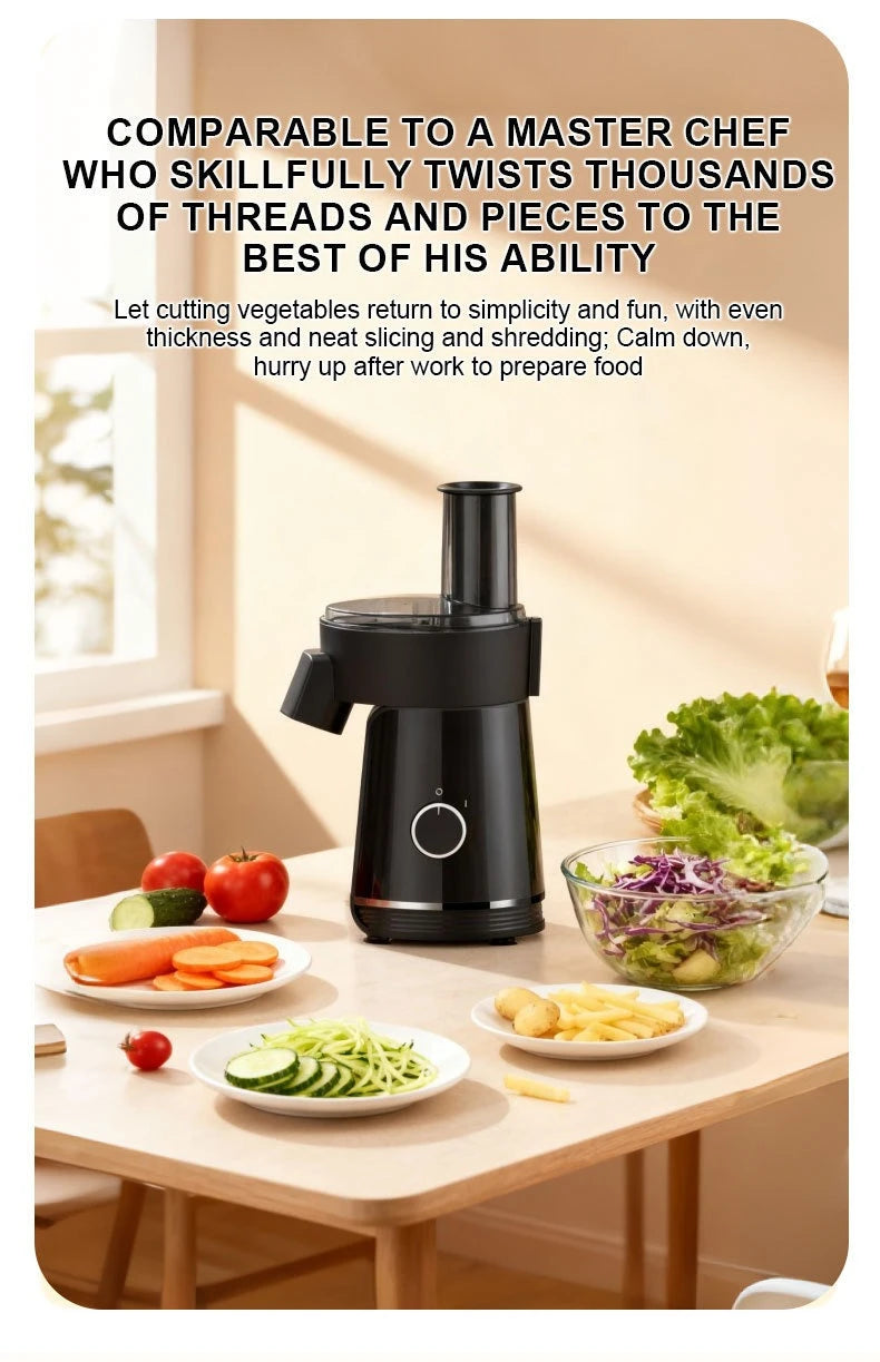 Electric Food Chopper 200W 6 In 1 Multifunctional Slicer Shredder Cutter Eu Plug Household Kitchen Food Processing Machine