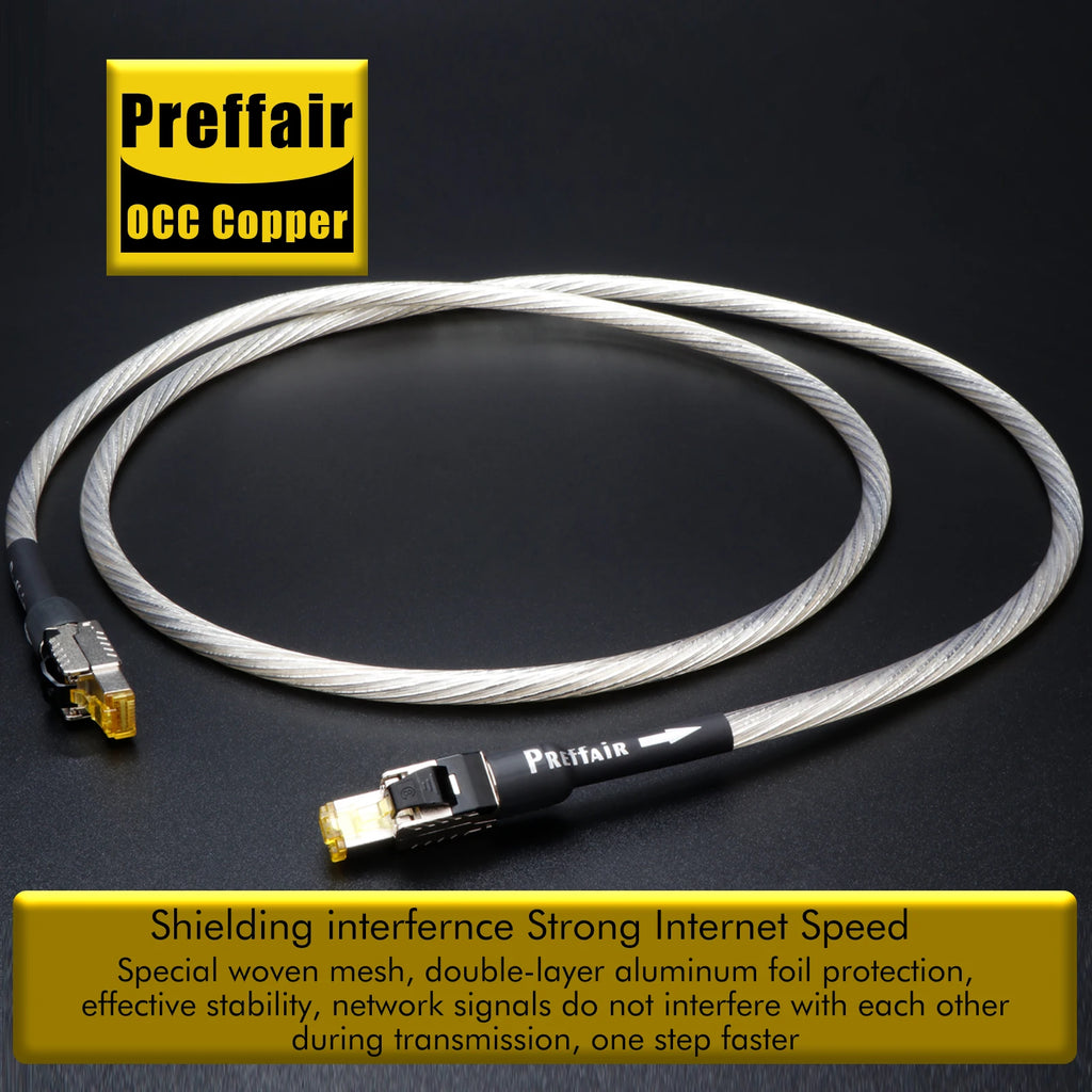 Ethernet Cable CAT8 40Gbps 2000MHz OCC Copper Network Cable Gold Plated Rj45 Lan Cord Patch Wire for Game Laptops PS 5/4 Router
