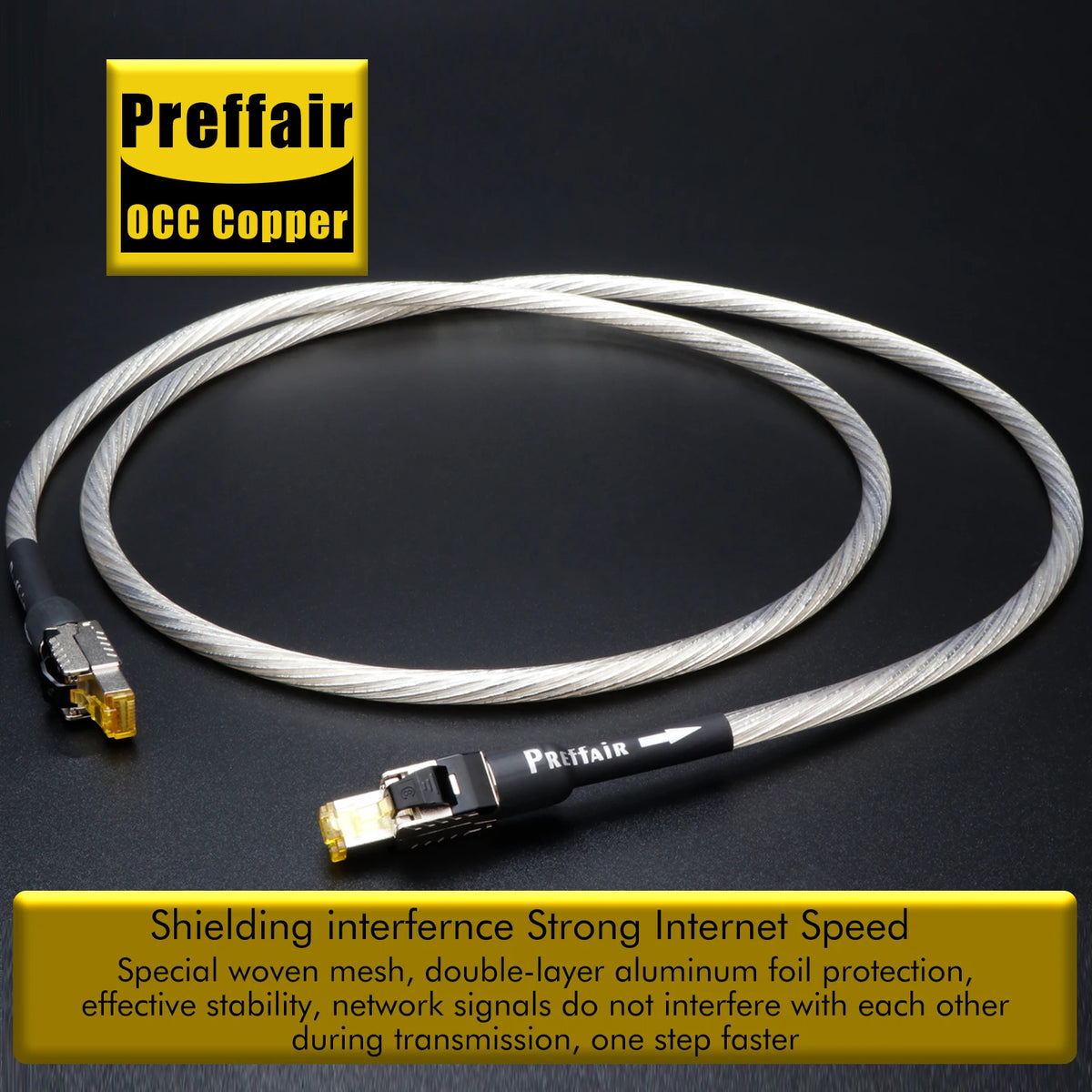 Ethernet Cable CAT8 40Gbps 2000MHz OCC Copper Network Cable Gold Plated Rj45 Lan Cord Patch Wire for Game Laptops PS 5/4 Router
