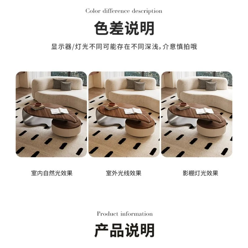 Light luxury solid wood leaf coffee table living room home antique special-shaped coffee table