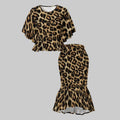 Summer Women's Sexy Two Piece Set Ladies Party Skirt Round Neck Fishtail Skirt Casual Set Fashion Slim Skirt