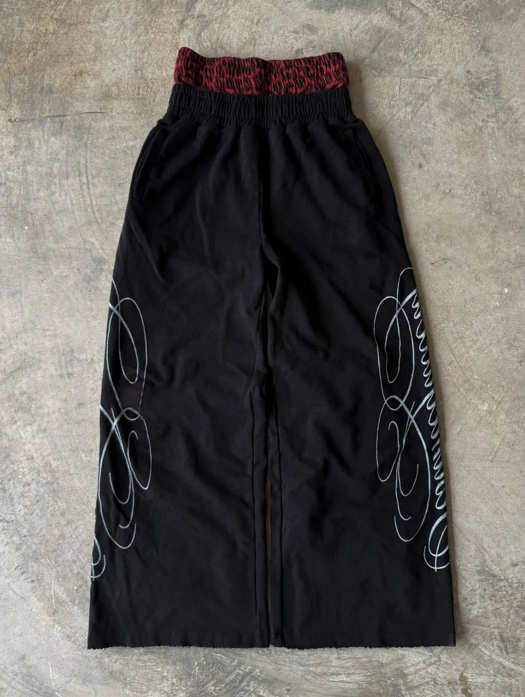 New Loose Y2K Leopard Print Design with Elastic Punk Embroidery Rope Casual Pants for Men in the Summer of 2026