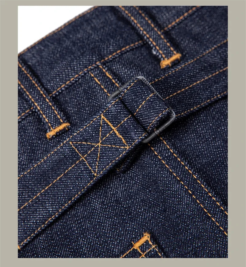 Red Tornado Denim Railroad Pants High Waist Rugged Style Selvage Jeans Back Buckle