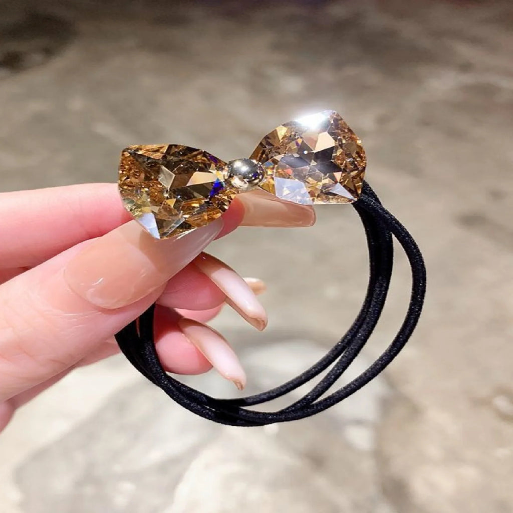 1PC Rhinestone Ribbon Headband High-value Simple Pillow Head Ribbon Hair Rope Tie Ponytail Hair Circle Headwear