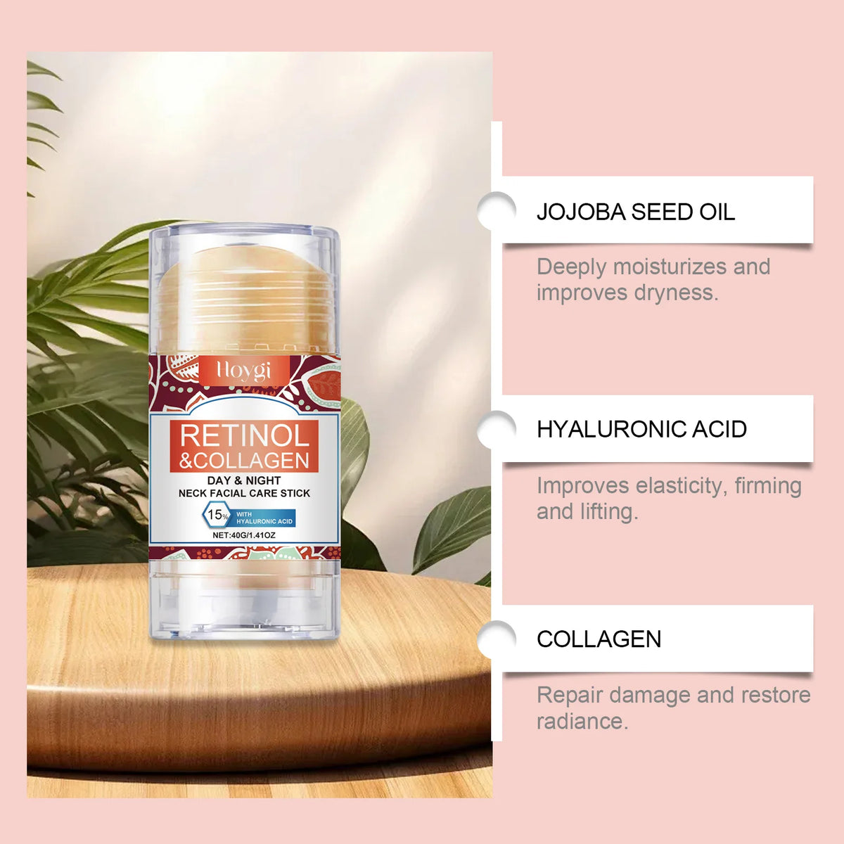 Retinol & Collagen Neck Cream Firming Moisturizing Anti Wrinkle Lifting Face Cream Stick Tightening Nourishing Neck Skin Care