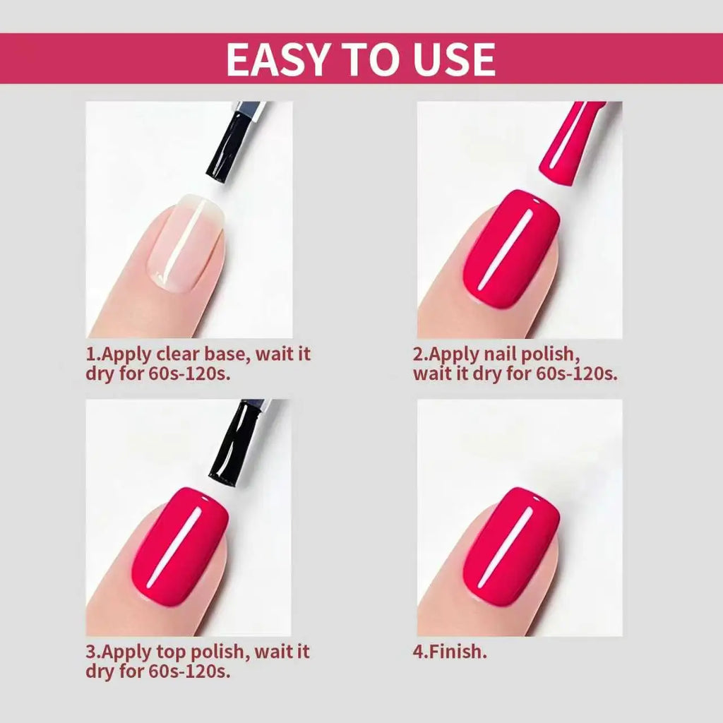 10ML Rose Red Nail Polish, Quick Dry, Long-Lasting High Gloss, Elegant, Suitable for Commute, Parties, Dates, Festivals.