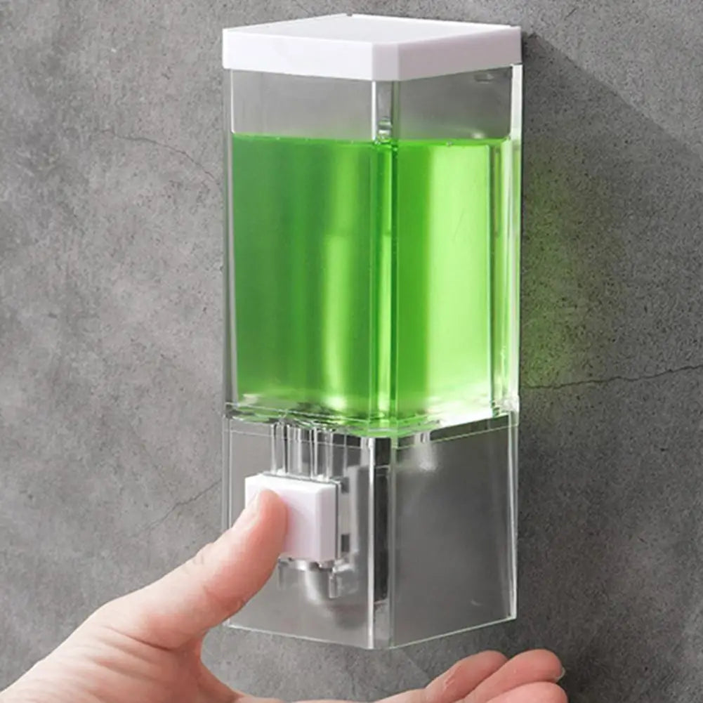 Non-punching Manual Press Soap Dispenser Wall Hanging Traceless Paste Disinfectant Bottle Bathroom Transparent Soap Dispenser