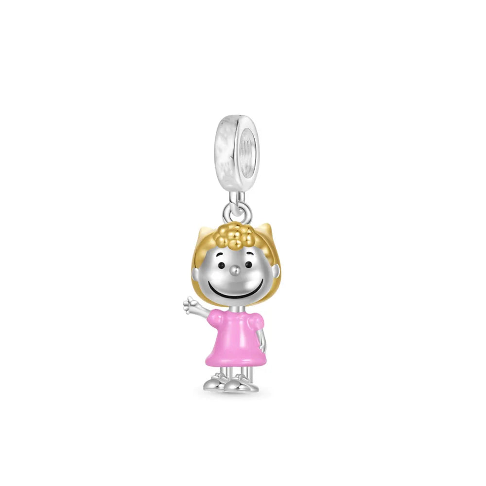 Cartoon 925Silver Balloon Dog, Red House, Watermelon Dog Male and Female Pendant,Fit Bracelet DIY Jewelry for Girls and Children