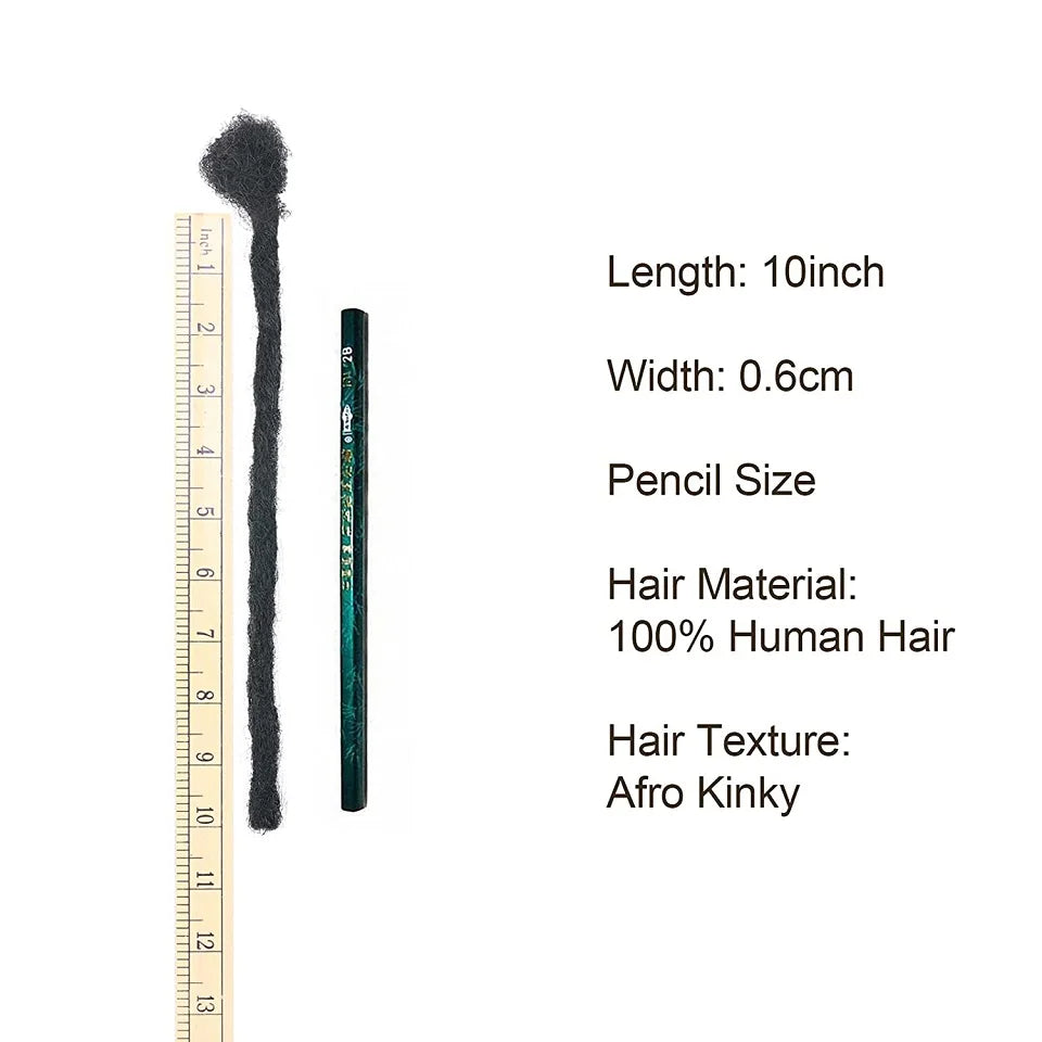 Dreadlocks Brazilian Human Hair Strand Crochet Braid Hair Loc Extension 0.6 0.8 CM Kinky Braiding Bundles Microlocks Wholesale