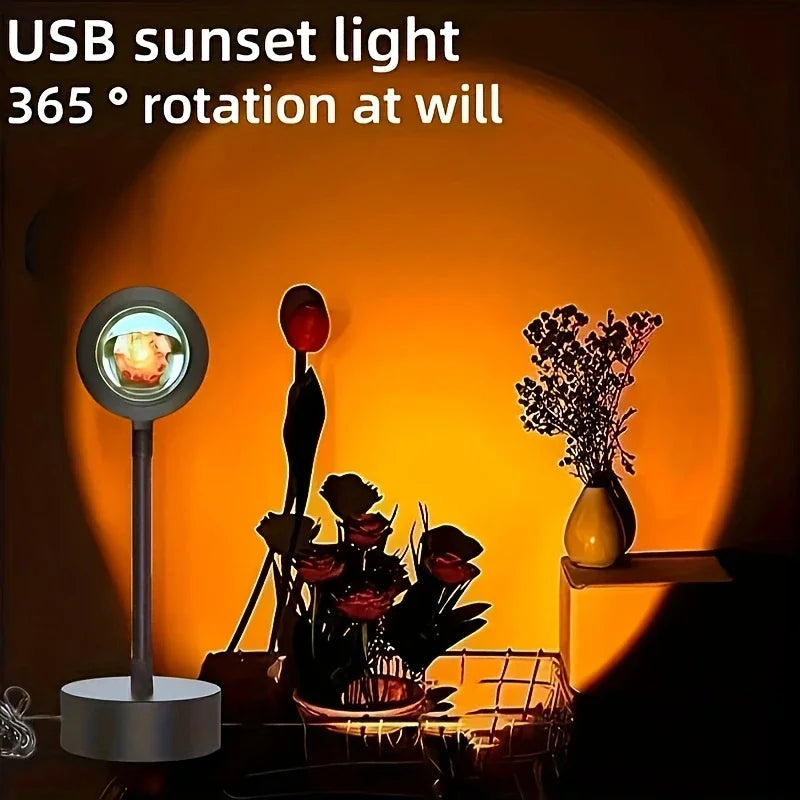 LED Sunset Lamp, Night Light, Sunset Projector, Photography Decorative Light, Birthday Gift