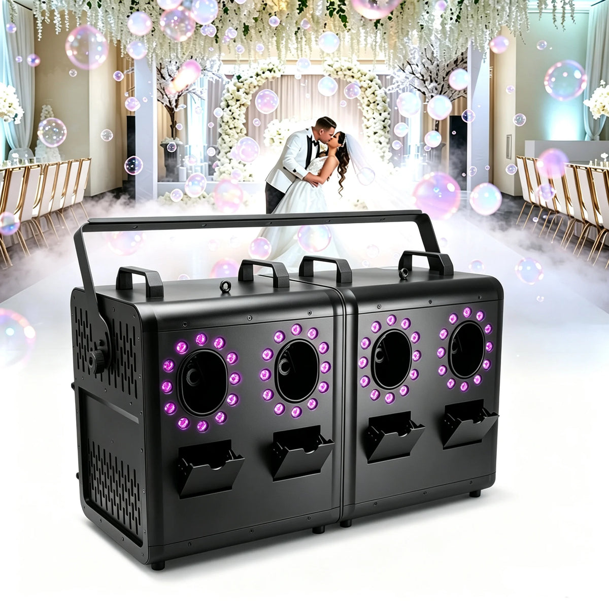 2026 Smoke Bubble Machine LED Fast Smoke Large Continuous Bubbles Fog Bubble Maker For Wedding Party Bar Nightclub Outdoor Event