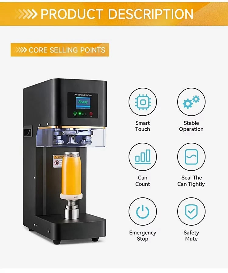 Non Rotary Can Seamer Boba Sealing Machines Bubble Tea Machine Can Sealer Aluminium Beer Cans Canning Machines