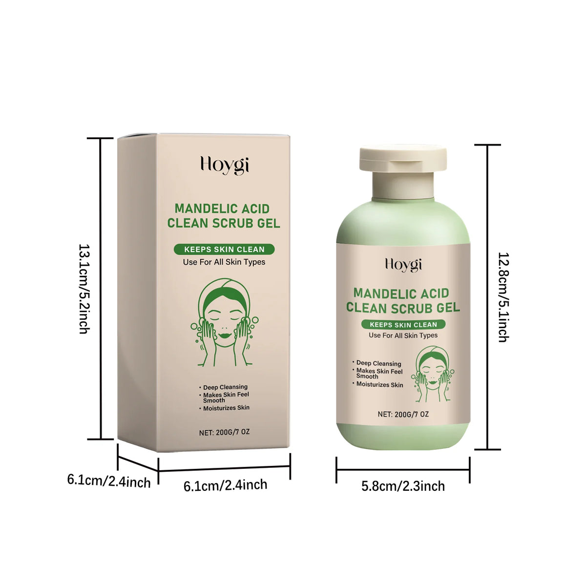 Body Exfoliating Gel, Deeply Cleanses & Moisturizes, Gently Removes Dead Skin, Clears Pores For Smoother Skin