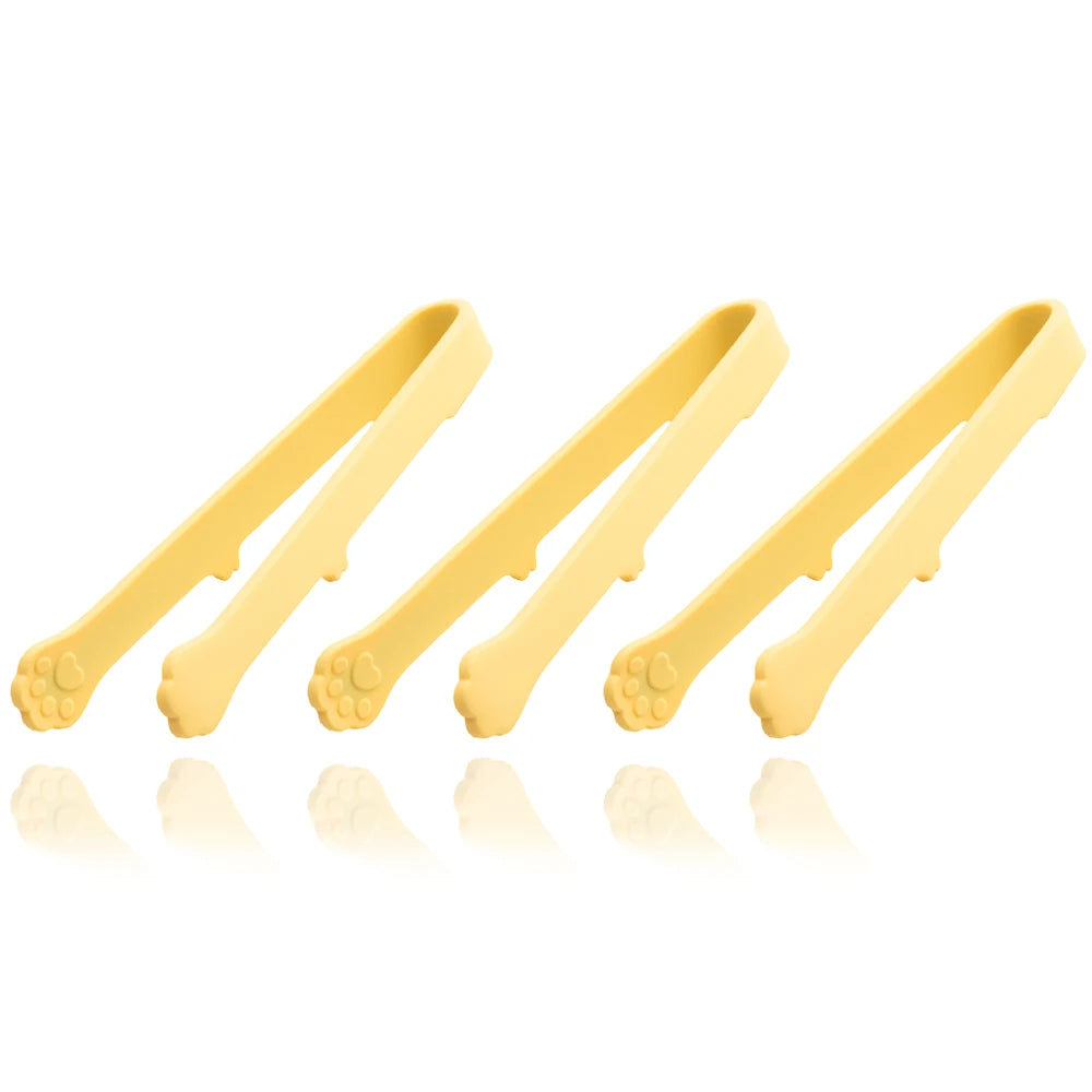 3Pcs Coffee Sugar Clip Silicone Anti-skid Ice Tongs Cat Paw Shape Food Cake Clamp Kitchen Gadgets Bar Buffet Tools Tweezer
