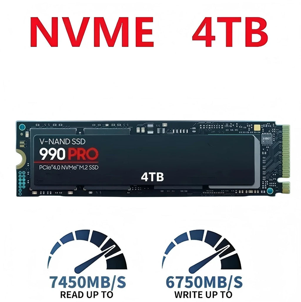 1TB 2TB 4TB M2 NVMe PCIe 4.0 SSD 980Pro/990Pro Original High Speed 7400MB/s Hard Disk For Gaming Notebook Desktop Computer